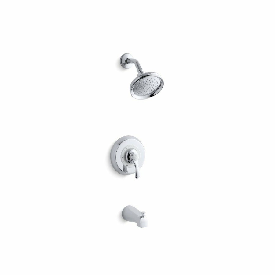 Home Goods * | Best Deal Kohler Fairfax Rite-Temp Bath And Shower Trim Set With Npt Spout, Valve Not Included (K-Ts12007-4-Cp)