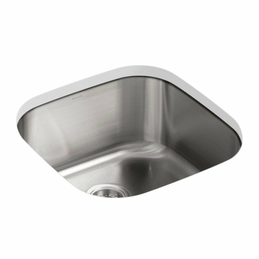 Home Goods * | Best Reviews Of Kohler Undertone 19-5/8 X 19-5/8 X 9-3/4 Undermount Single-Bowl Extra-Large Kitchen Sink Sink