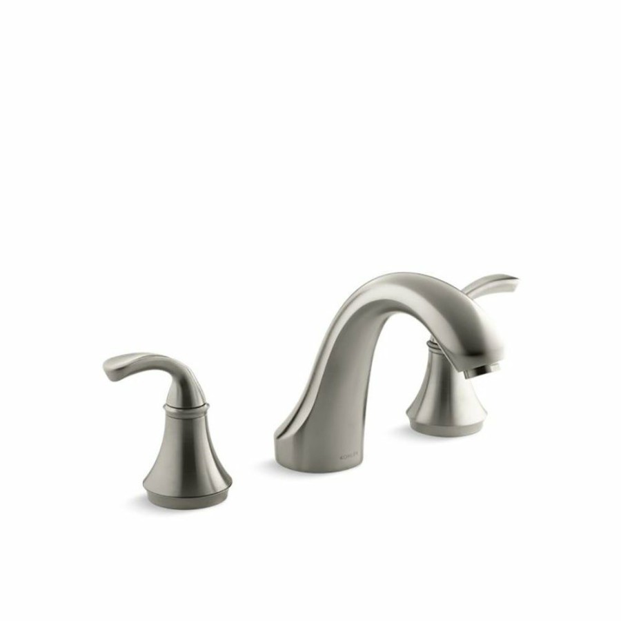 Home Goods * | Best Pirce Kohler Forte Sculpted Deck-Mount Bath Faucet Trim For High-Flow Valve, Valve Not Included Brushed Nickel (K-T10278-4-Bn)