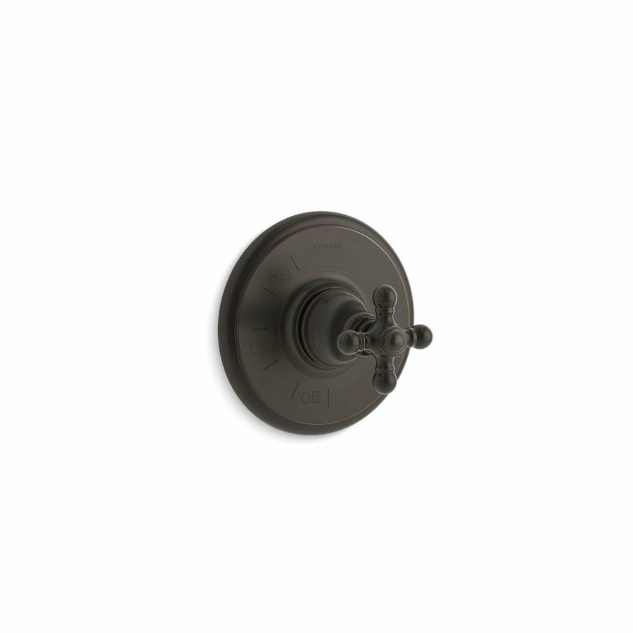 Home Goods * | Best Pirce Kohler Artifacts? Rite-Temp(R) Valve Trim With Cross Handle Oil-Rubbed Bronze (K-Ts72767-3-2Bz)