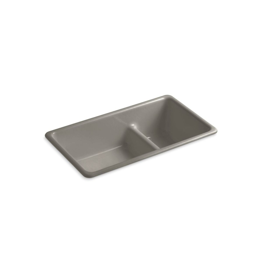 Home Goods * | Best Pirce Kohler Iron/Tones 33 X 18-3/4 X 9-5/8 Smart Divide Top-Mount/Undermount Large/Medium Kitchen Sink Cashmere (K-6625-K4)