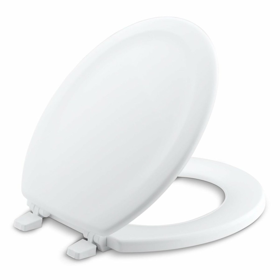 Home Goods * | Best Sale Kohler Stonewood Wood Round Toilet Seat White