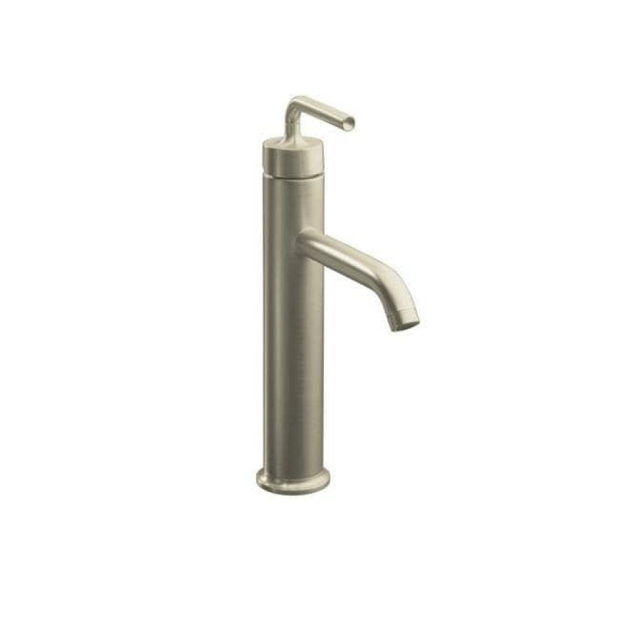 Home Goods * | Best Deal Kohler Vibrant Brushed Nickel Purist Tall Single-Control Lavatory Faucet With Straight Lever Handle