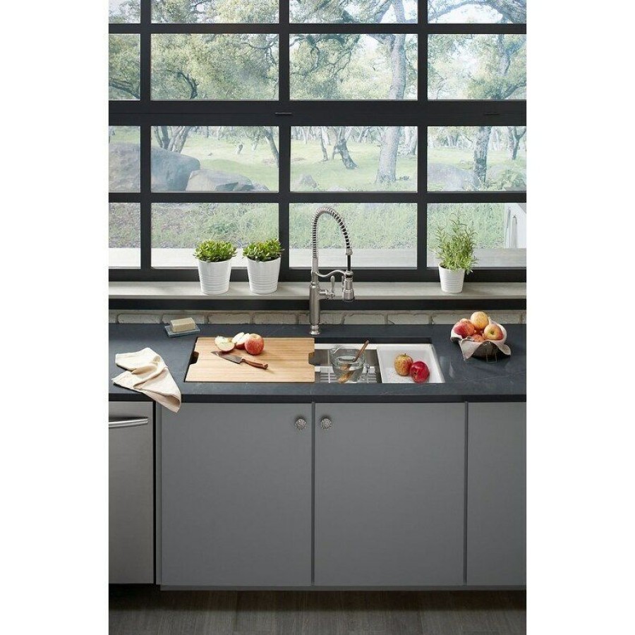 Home Goods * | Brand New Kohler Prolific 44 X 18-1/4 X 11-1/16 Undermount Single-Bowl Kitchen Sink With Accessories