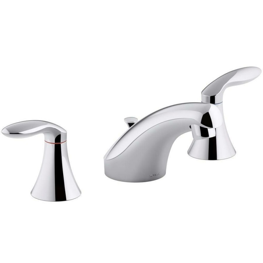 Home Goods * | Best Deal Kohler Coralais Widespread Bathroom Sink Faucet With Lever Handles, Pop-Up Drain And Lift Rod Polished Chrome (K-15261-4Ra-Cp)