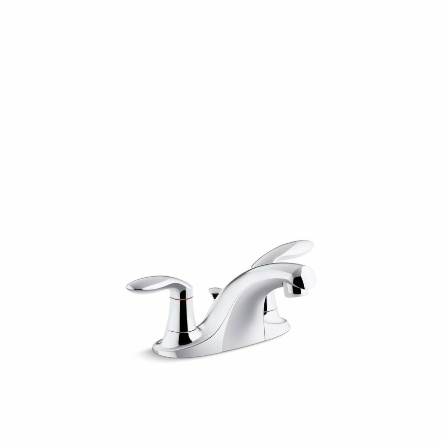 Home Goods * | Best Reviews Of Kohler Coralais? Two-Handle Centerset Bathroom Sink Faucet With Plastic Pop-Up Drain & Lift Rod, Project Pack (K-P15241-4Dra-Cp)