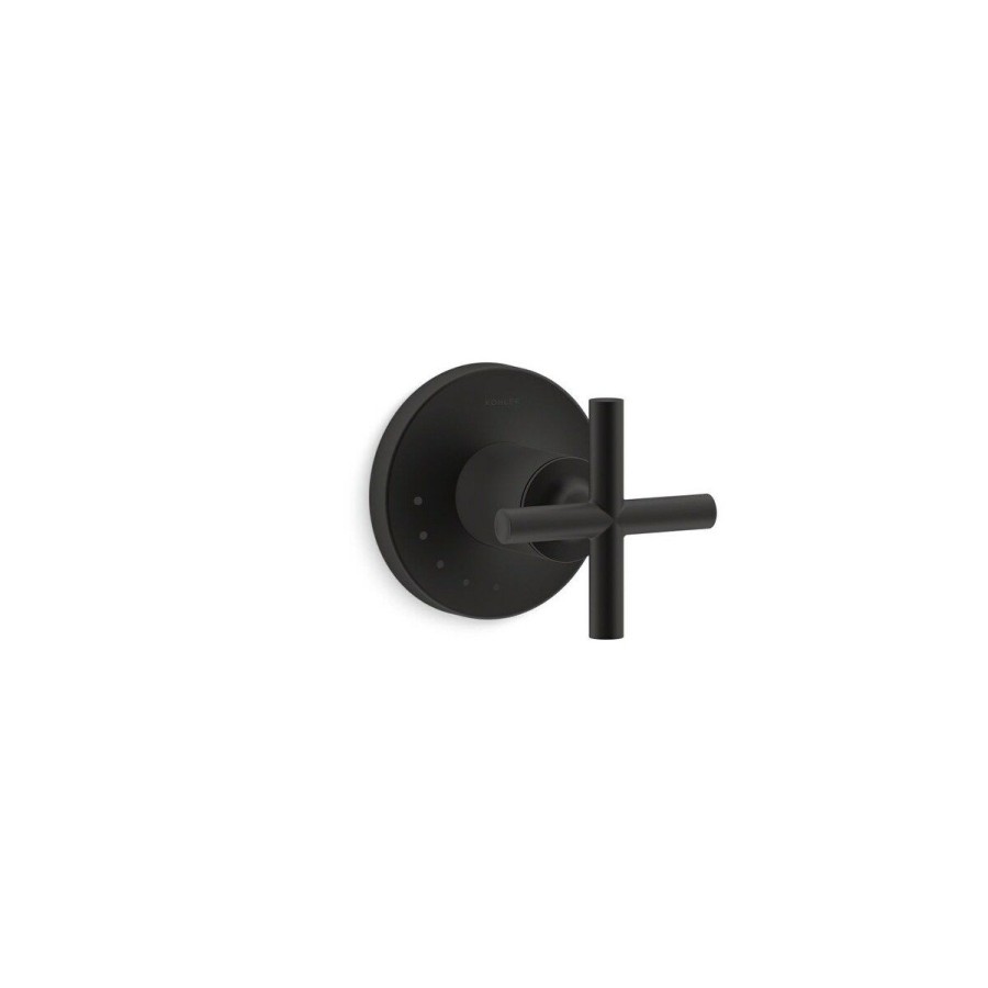 Home Goods * | Best Pirce Kohler Purist Valve Trim With Cross Handle For Volume Control Valve, Requires Valve Matte Black