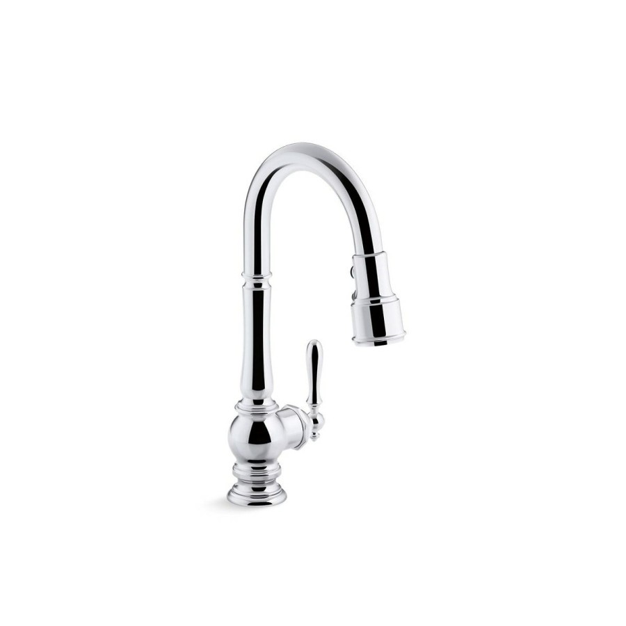 Home Goods * | Best Reviews Of Kohler Artifacts Pullout Spray Single Hole Kitchen Faucet K-99261-Vs Vibrant Stainless