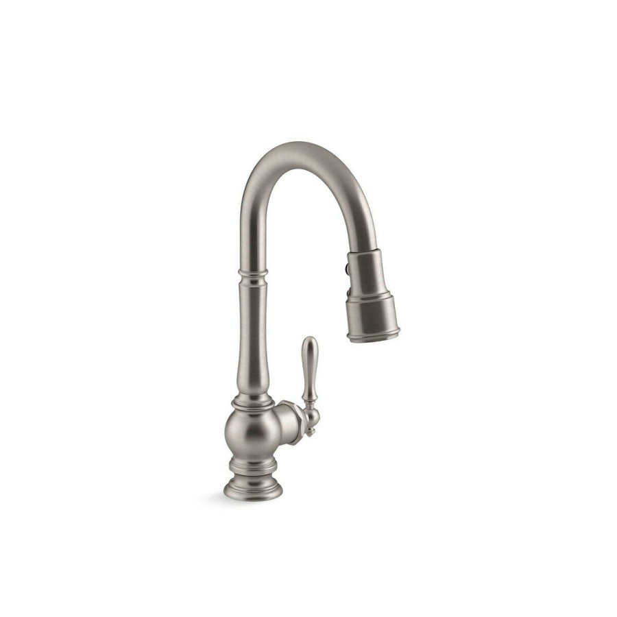 Home Goods * | Best Reviews Of Kohler Artifacts Pullout Spray Single Hole Kitchen Faucet K-99261-Vs Vibrant Stainless